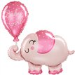 BABY GIRL ELEPHANT SUPERSHAPE FOIL BALLOON
