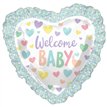 BABY RUFFLE HEART SUPERSHAPE FOIL BALLOON