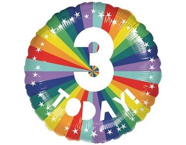 18in 3 TODAY BIRTHDAY BRIGHTS FOIL BALLOON