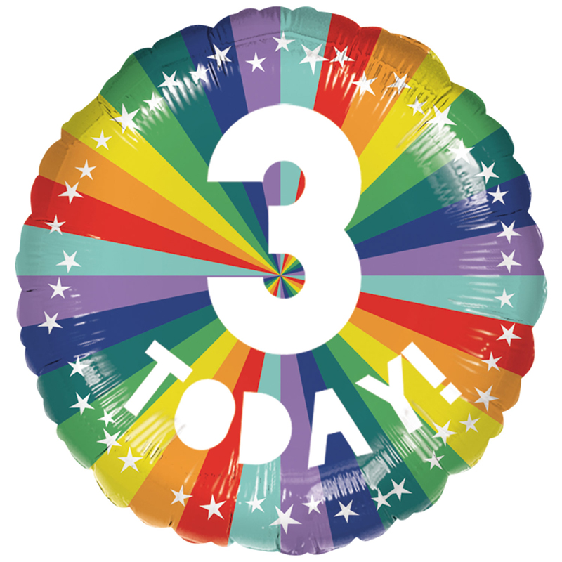 18in 3 TODAY BIRTHDAY BRIGHTS FOIL BALLOON