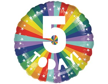 18in 5 TODAY BIRTHDAY BRIGHTS FOIL BALLOON