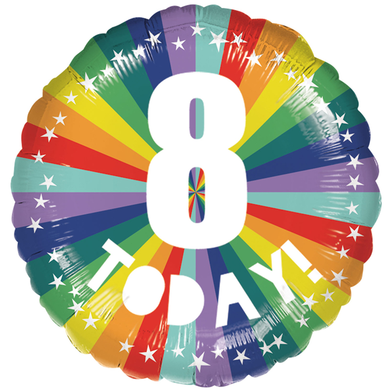 18in 8 TODAY BIRTHDAY BRIGHTS FOIL BALLOON