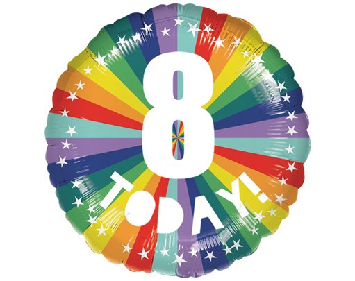 18in 8 TODAY BIRTHDAY BRIGHTS FOIL BALLOON
