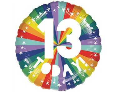 18in 13 TODAY BIRTHDAY BRIGHTS FOIL BALLOON