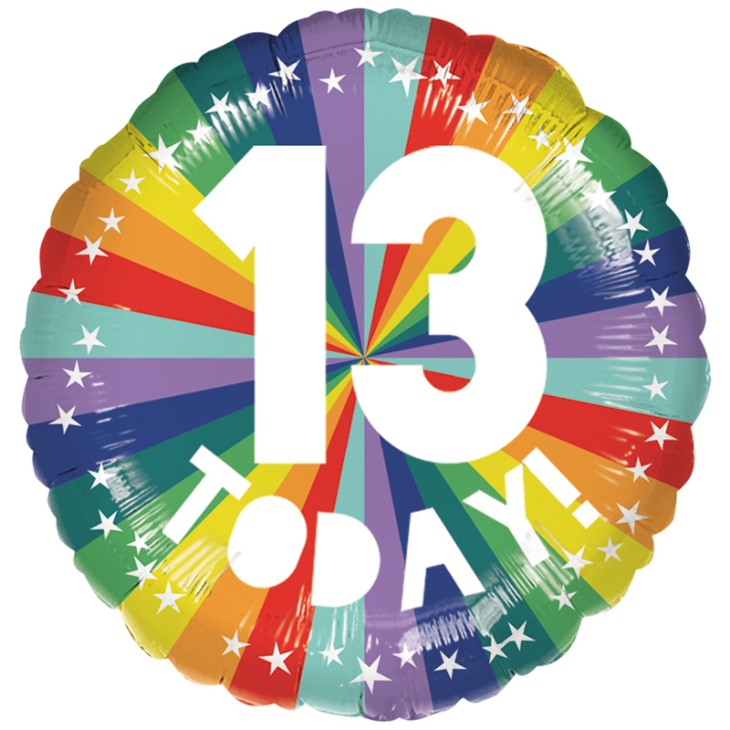 18in 13 TODAY BIRTHDAY BRIGHTS FOIL BALLOON