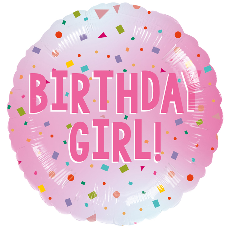 18in BIRTHDAY GIRL FOIL BALLOON