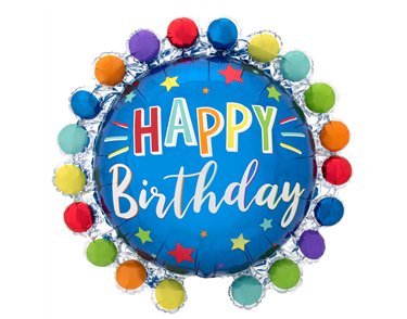 DOT CIRCLE BIRTHDAY SUPERSHAPE FOIL BALLOON