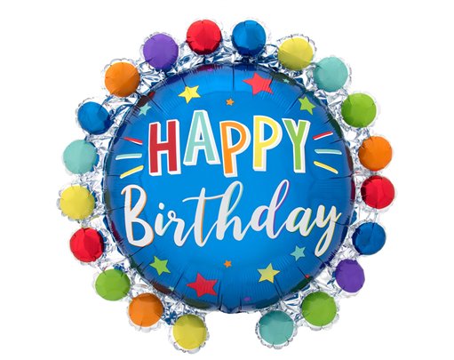 DOT CIRCLE BIRTHDAY SUPERSHAPE FOIL BALLOON