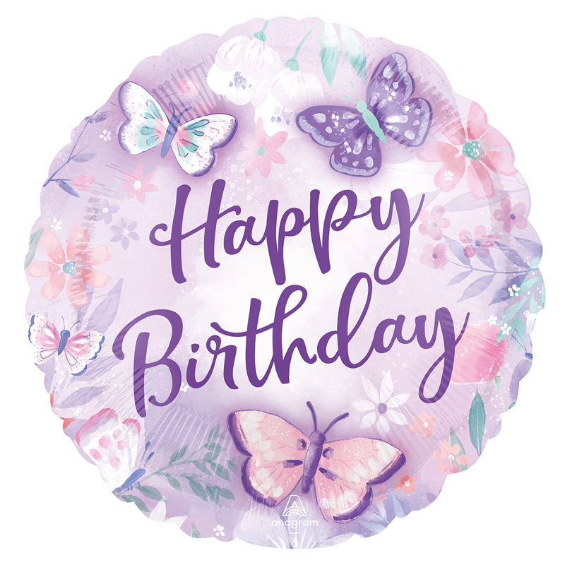 18in FLUTTER HAPPY BIRTHDAY FOIL BALLOON