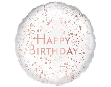 18in ROSE GOLD HAPPY BIRTHDAY FOIL BALLOON