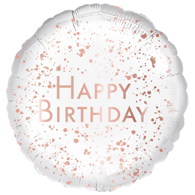 18in ROSE GOLD HAPPY BIRTHDAY FOIL BALLOON