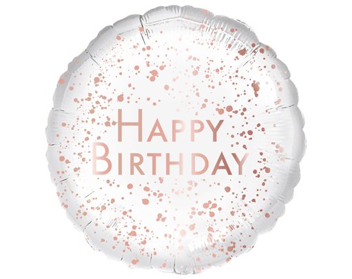 18in ROSE GOLD HAPPY BIRTHDAY FOIL BALLOON