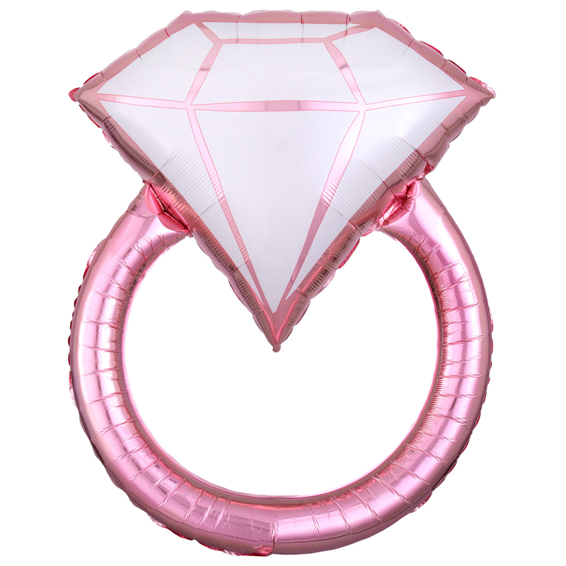 BLUSH WEDDING RING SUPERSHAPE FOIL BALLOON
