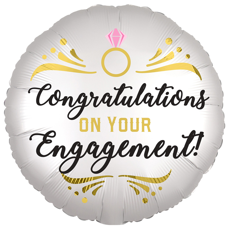 18in SATIN ENGAGEMENT FOIL BALLOON