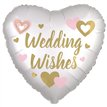 18in WEDDING WISHES WHITE FOIL BALLOON