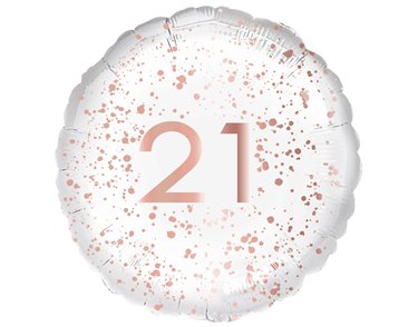 18in ROSE GOLD 21 FOIL BALLOON
