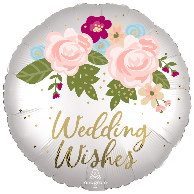 18in WEDDING WISHES FLORAL FOIL BALLOON