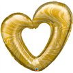 42in GOLD OPEN MARBLE HEART FOIL BALLOON