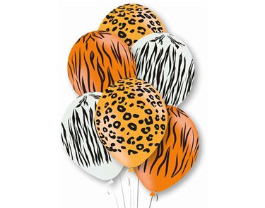 6PK ANIMAL PRINT LATEX BALLOONS