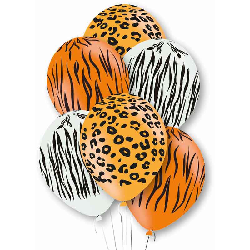 6PK ANIMAL PRINT LATEX BALLOONS