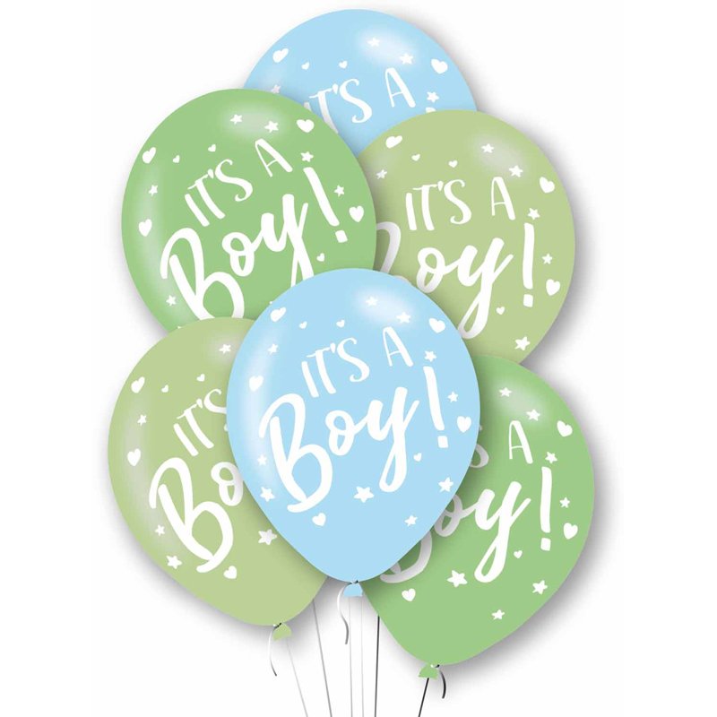 6PK 27cm IT'S A BOY LATEX BALLOONS