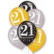 6PK 27cm AGE 21 LATEX BALLOONS