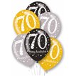 6PK 27cm AGE 70 LATEX BALLOONS