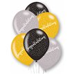 6PK 27cm CONGRATULATIONS LATEX BALLOONS