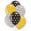 6PK 27cm STARS LATEX BALLOONS