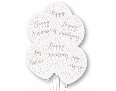 6PK 27cm HAPPY ANNIVERSARY LATEX BALLOONS