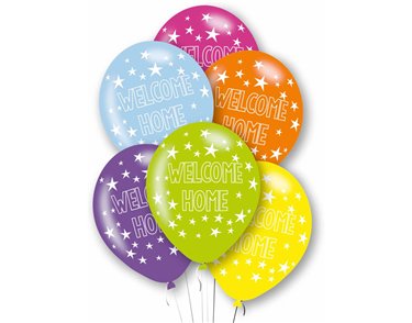 6PK 27cm WELCOME HOME LATEX BALLOONS