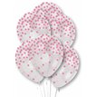 6PK PINK CONFETTI PRINT CLEAR BALLOONS