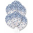 6PK BLUE CONFETTI PRINT CLEAR BALLOONS