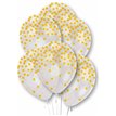 6PK GOLD CONFETTI PRINT CLEAR BALLOONS