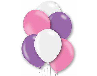 6PK 27.cm ASST PINK LATEX BALLOONS