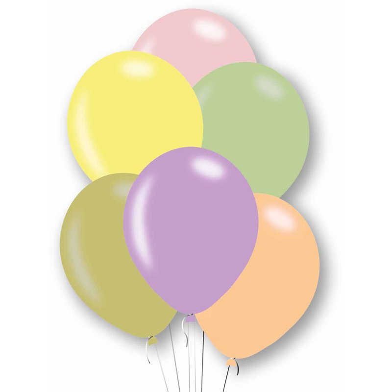 6PK 27.cm ASST MACAROON LATEX BALLOONS