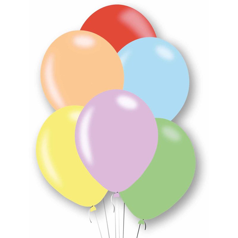 6PK 27.5cm ASST MACAROON PASTEL LATEX BALLOONS