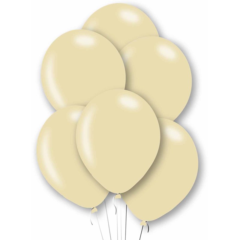 6PK 27cm PEARL IVORY LATEX BALLOONS