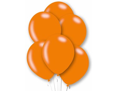 6PK 27.5cm METALLIC ORANGE LATEX BALLOONS