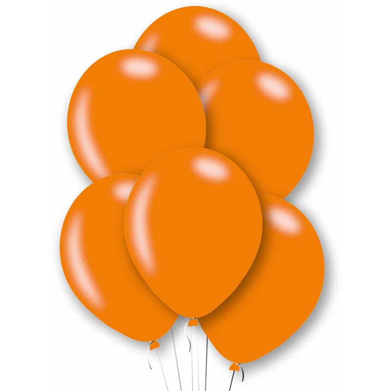 6PK 27.5cm METALLIC ORANGE LATEX BALLOONS