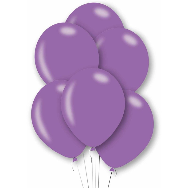 6PK 27.5cm METALLIC PURPLE LATEX BALLOONS
