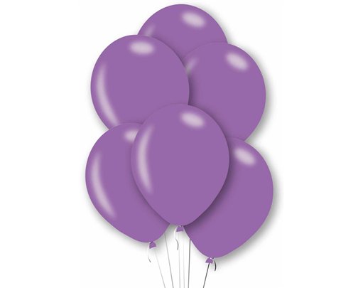 6PK 27.5cm METALLIC PURPLE LATEX BALLOONS