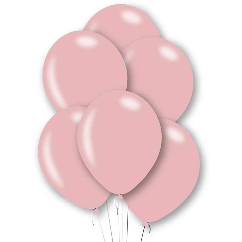 10PK 27.5cm METALLIC ROSE GOLD LATEX BALLOONS