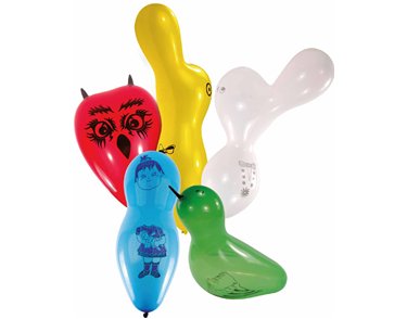 10PK ASSORTED SHAPES LATEX BALLOONS