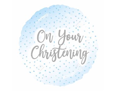 18in CHRISTENING BLUE FOIL BALLOON