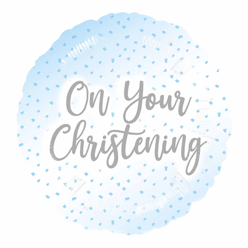 18in CHRISTENING BLUE FOIL BALLOON