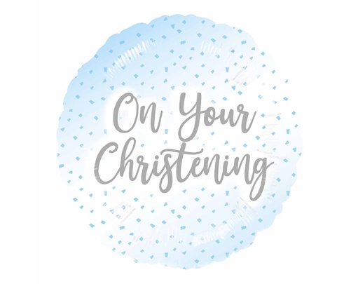 18in CHRISTENING BLUE FOIL BALLOON