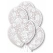6PK PREFILLED WHITE CONFETTI CLEAR BALLOONS