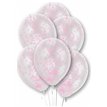 6PK PREFILLED PINK CONFETTI CLEAR BALLOONS
