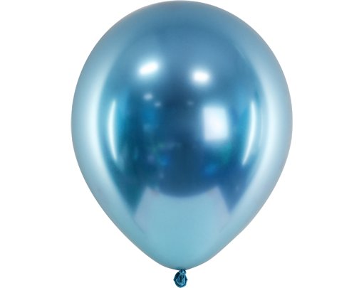 10PK 30cm BLUE GLOSSY BALLOONS